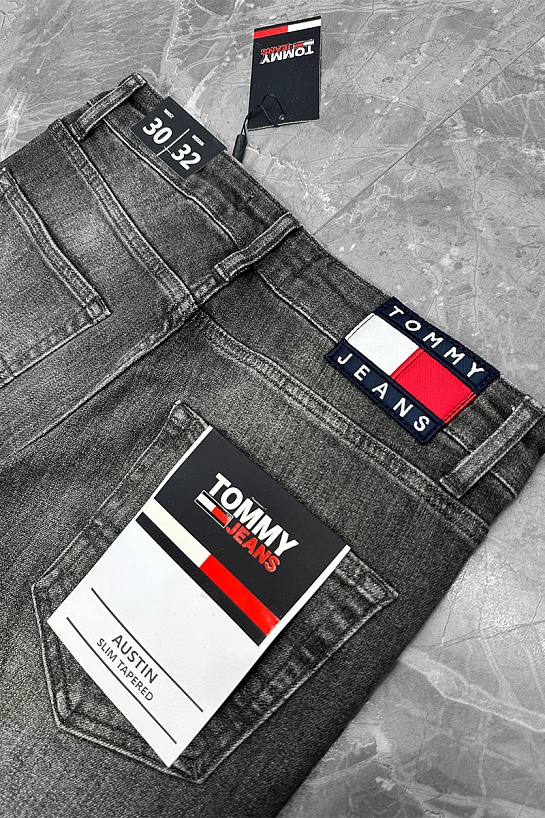 Мужские тёмно-серые джинсы Tommy Hilfiger Austin Slim Tapered