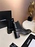 Женские кожаные сапоги Chanel premium - Black