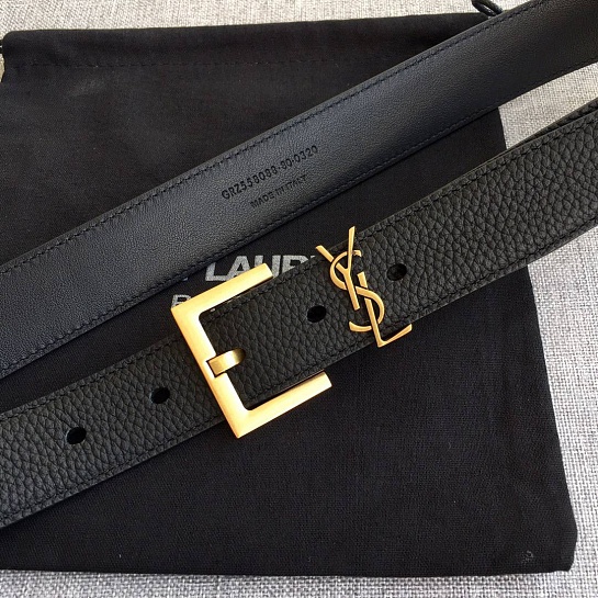 Кожаный ремень Yves Saint Laurent Cassandre (ширина 2 / 3 см)