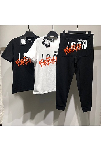 Мужские чёрные штаны Dsquared2 "ICON" Forever   