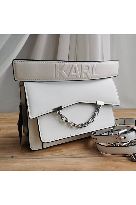 Кожаная сумка-сетчел Karl Lagerfeld Seven 21x15 см