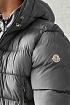Утеплённая куртка цвета антрацит Moncler logo-patch