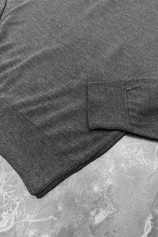 Серое поло с длинным рукавом Stefano Ricci zip-up