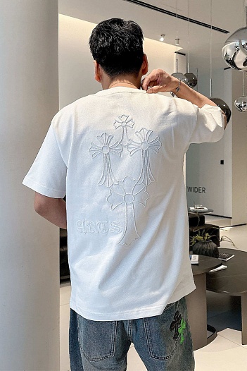 Белая оверсайз футболка Chrome Hearts Premium   