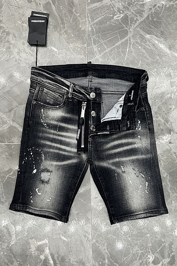 Джинсовые шорты Dsquared2 чёрного цвета   