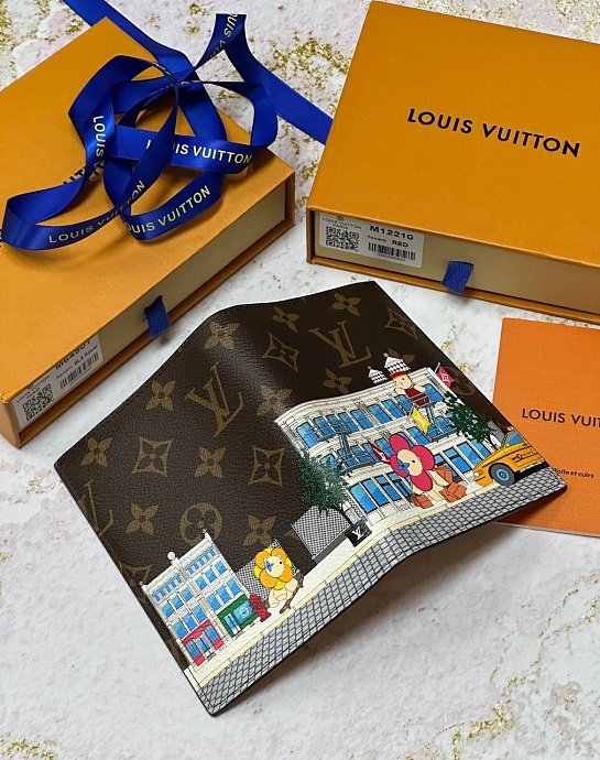 Кожаная обложка для паспорта Louis Vuitton Premium 10x14x2.5 см
