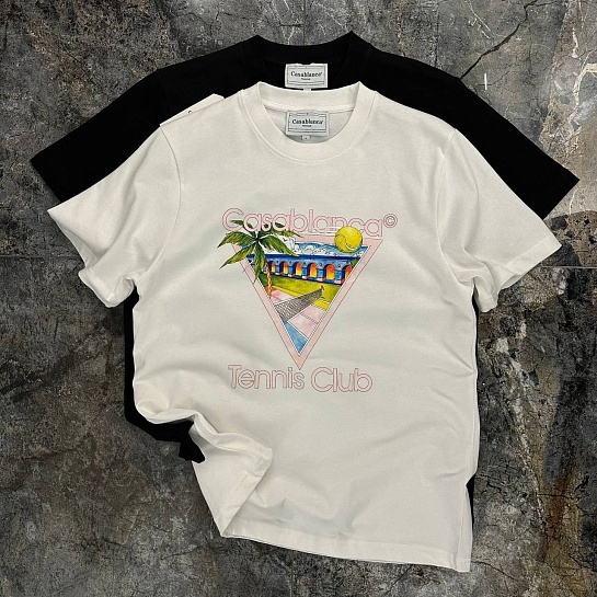 Мужская белая футболка Casablanca tennis club