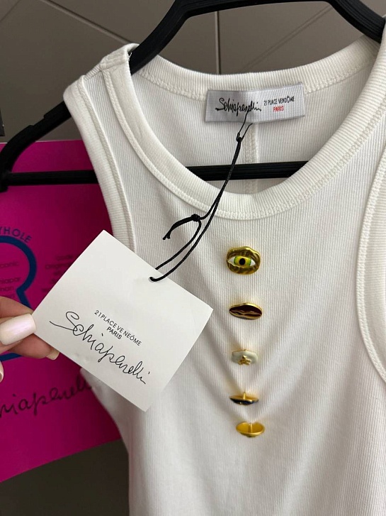 Женская хлопковая майка Schiaparelli premium - White