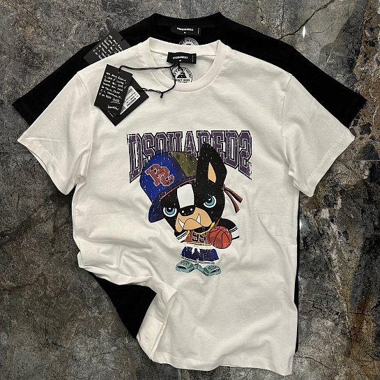 Футболка белого цвета Dsquared2 Angry Dog graphic-print