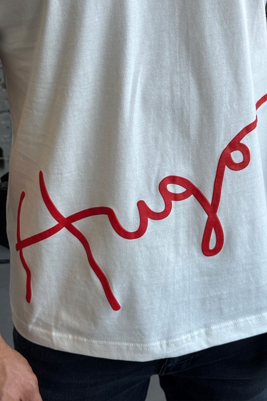 Мужская белая футболка Hugo Boss