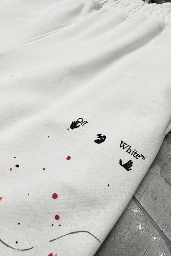 Мужские белые шорты Off-White paint-splatter   
