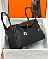 Женская кожаная сумка Hermes Lindy Premium 26x18x13 см - Black