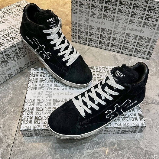 Замшевые кроссовки с мехом Premiata high-top - Black   
