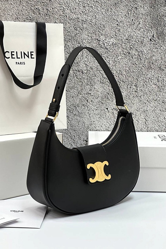 Женская сумка Celine Ava Tromphe Premium 24.5x17x9 см - Black