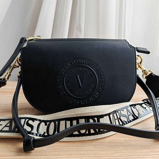 Кожаная сумка Versace Jeans Conture 22x15 см - Black   