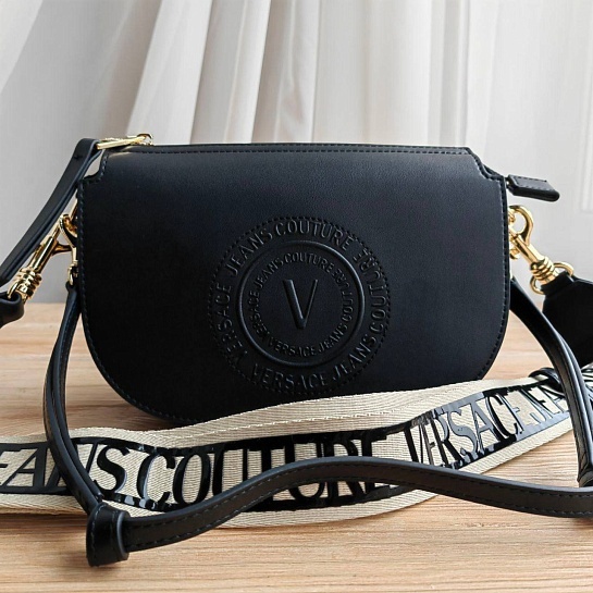 Кожаная сумка Versace Jeans Conture 22x15 см - Black