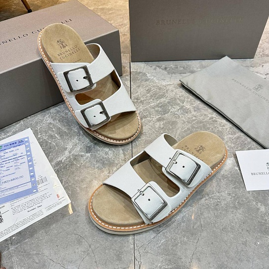 Замшевые шлёпанцы Brunello Cucinelli Urban