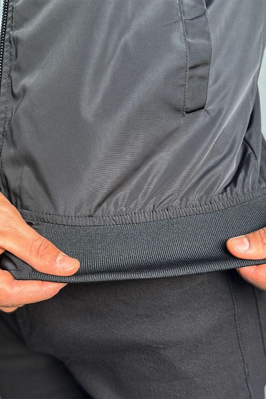 Мужской чёрный бомбер Palm Angels Miami logo-print