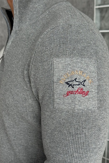 Мужской светло-серый джемпер Paul & Shark zip-up   