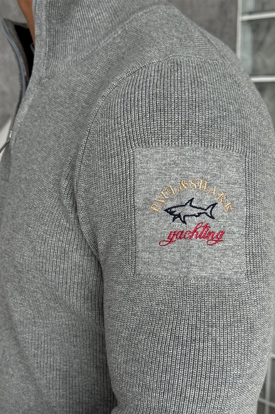 Мужской светло-серый джемпер Paul & Shark zip-up