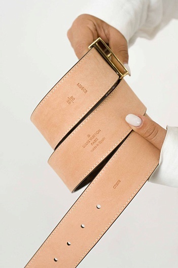 Кожаный ремень Louis Vuitton Initiales Monogram (длина 85 - 115 см)   