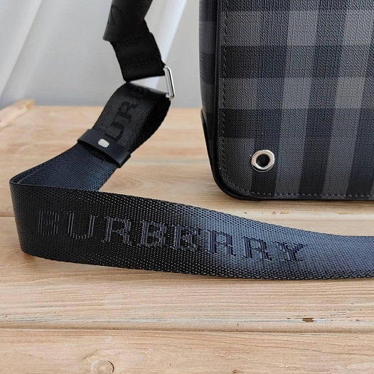 Кожаная сумка Burberry Bruno London Check 32x23 см   