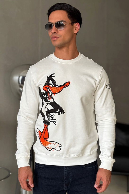 Мужской свитшот Iceberg "Daffy Duck" - White