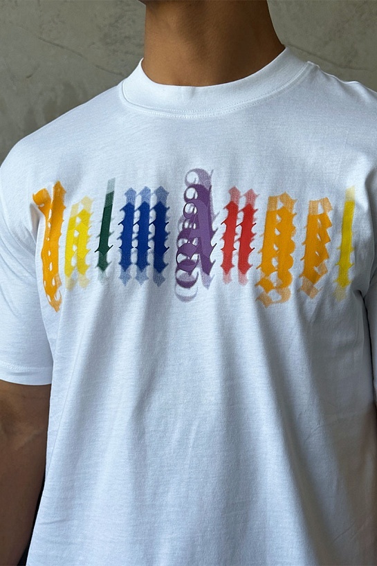 Мужская белая футболка Palm Angels