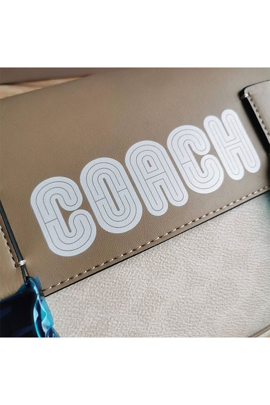 Кожаная сумка Coach Track - Colorblock 28x20 см