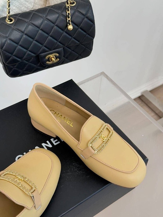 Женские кожаные лоферы Chanel premium