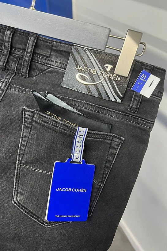 Мужские чёрные джинсы Jacob Cohen straight fit