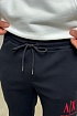 Чёрные спортивные штаны Armani Exchange red embroidery