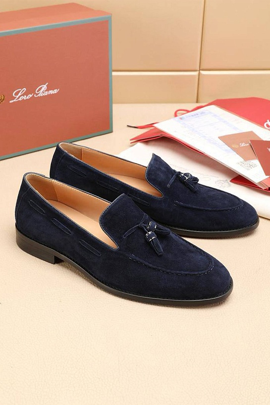 Замшевые лоферы Loro Piana tassel - Navy
