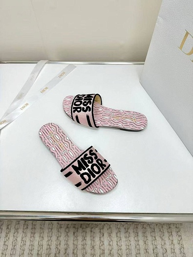 Женские шлёпанцы Dior Dway Premium - Pink   