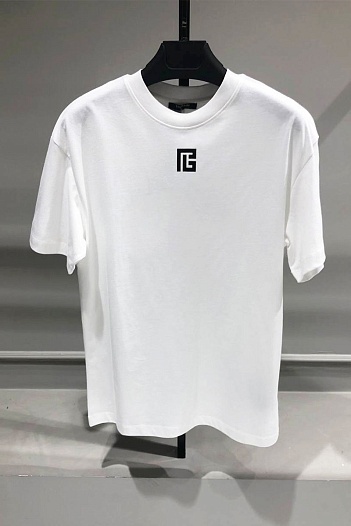 Футболка белого цвета Balmain Paris logo-print   