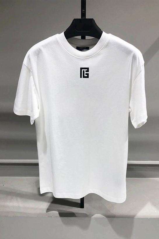 Футболка белого цвета Balmain Paris logo-print