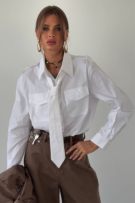 Белая женская рубашка Prada