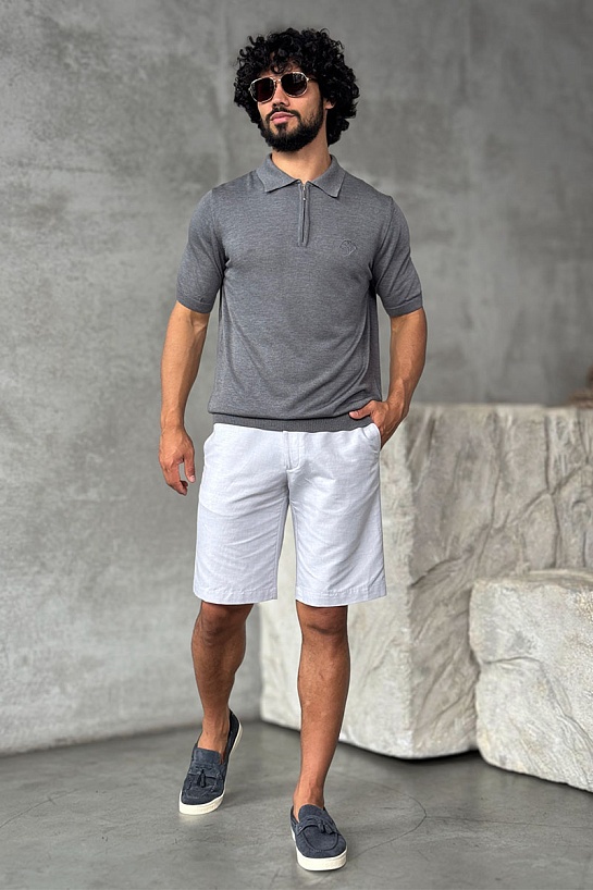 Мужское поло Stefano Ricci Eagle zip-neck - Grey