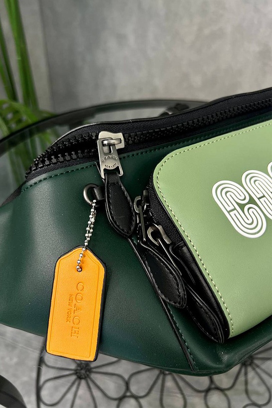 Кожаная сумка на пояс Coach Track - Green