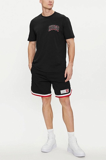 Мужская чёрная футболка Hugo Boss sporty logo   