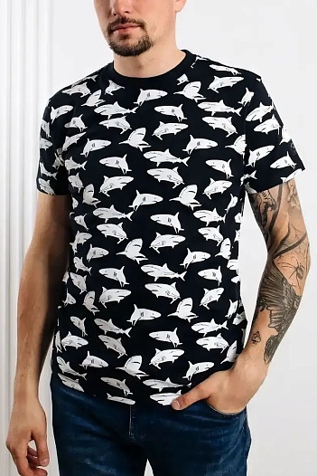 Тёмно-синяя мужская футболка Paul&Shark   