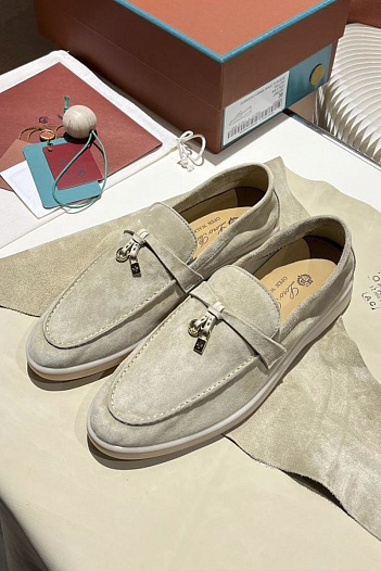 Женские замшевые лоферы Loro Piana Summer Charms Walk premium   
