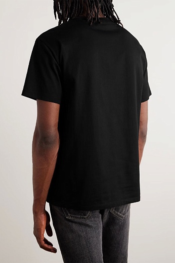 Мужская чёрная футболка Celine logo-print   