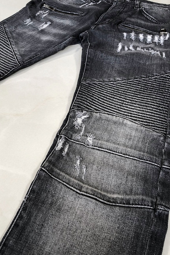 Мужские чёрные джинсы Balmain Paris Slim Fit