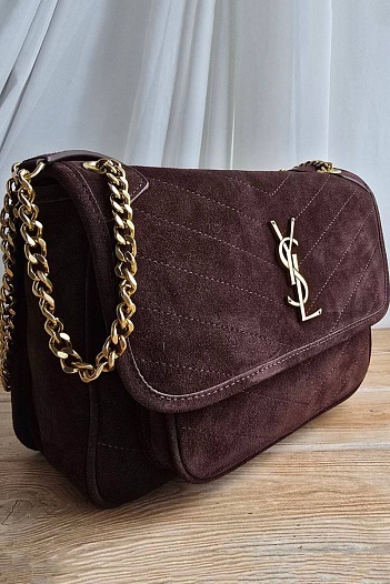 Замшевая сумка Yves Saint Laurent 28x19 см   