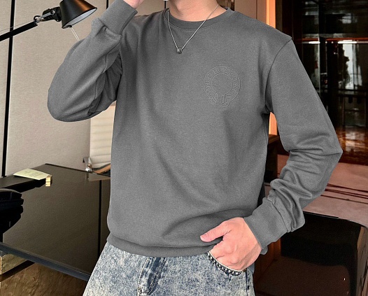 Мужской свитшот Chrome Hearts серого цвета   