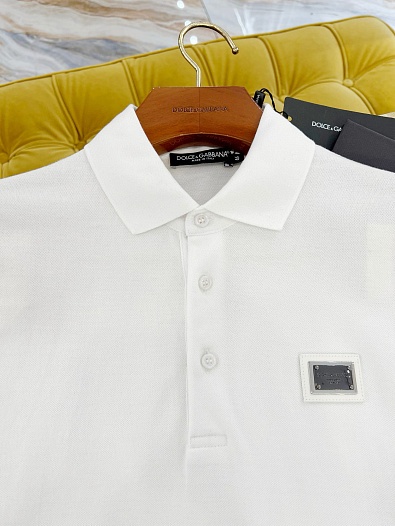 Мужское поло Dolce & Gabbana Premium - White   