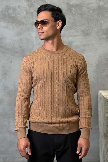 Мужской джемпер Polo Ralph Lauren cable-knit - Brown   