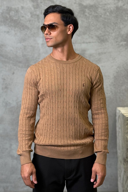Мужской джемпер Polo Ralph Lauren cable-knit - Brown