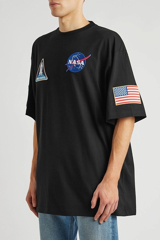 Чёрная оверсайз футболка Balenciaga x NASA